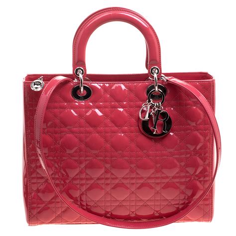 lady dior red pink patent leather|Lady Dior patent leather.